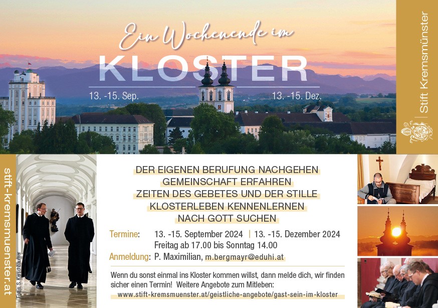 Flyer Wochenende im Kloster 2024