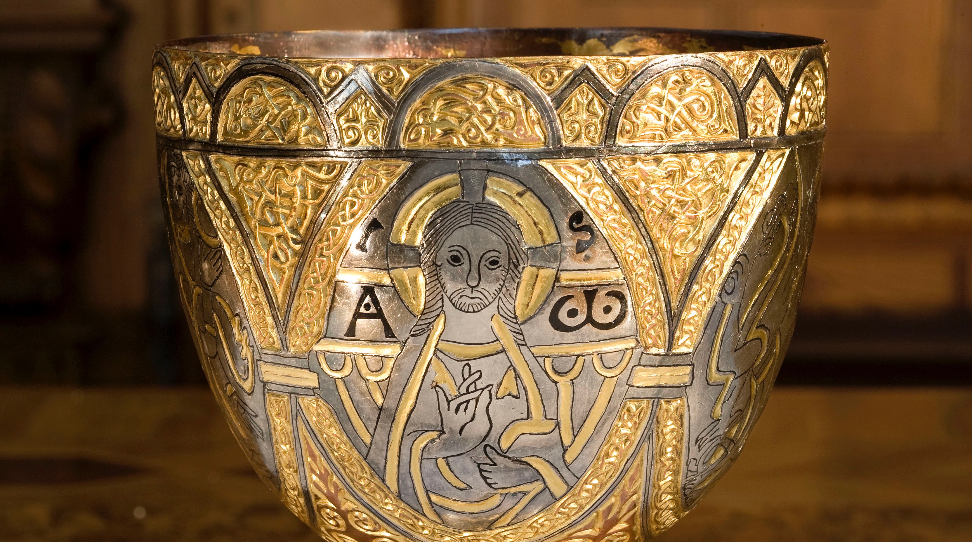 Jesus Christus mit heiligen Schein auf dem Tassilo-Liutpirc Kelch