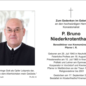 P. Bruno Niederkrotenthaler Andenkenbild Innenseite