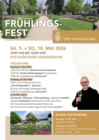 Einladung zum Frühlingsfest am Sa, 9. und So, 10. Mai von 9 bis 18 Uhr