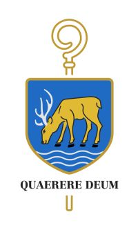 Trinkender Hirsch mit Wahlspruch "Quaerere Deum" - Wappen von Abt Bernhard